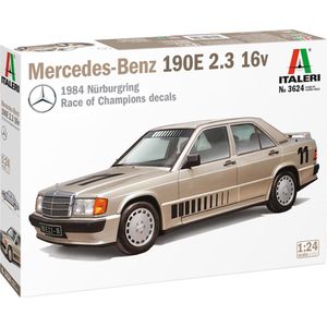 1:24 Italeri 3624 Mercedes-Benz 190E 2.3 16v Car Plastic Modelbouwpakket