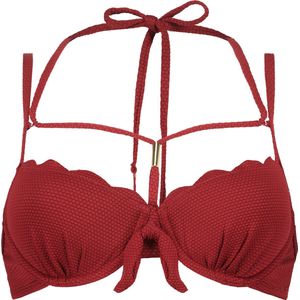 Hunkemöller Dames Badmode Voorgevormde beugel bikinitop Scallop - Rood - maat E75