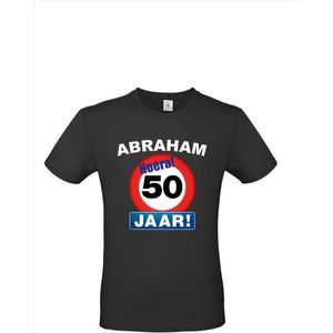 Abraham Hoera 50 jaar stopbord pop shirt/ kleding voor opvulbare pop - T-shirt voor aan Abraham opvulpop L