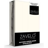 Zavelo Hoeslaken Katoen Strijkvrij Ivoor - Extra Breed (200x220 cm) - Hoogwaardige Kwaliteit - Rondom Elastisch - Perfecte Pasvorm
