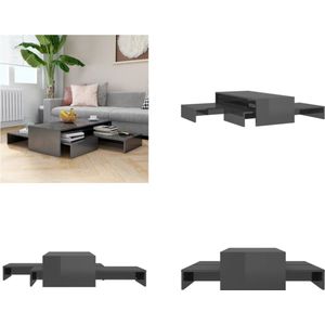 vidaXL Salontafelset 100x100x26-5 cm hoogglans grijs - Salontafelset - Salontafelsets - Salontafel Set - Salontafel Sets