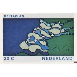 Briefkaart met afbeelding Deltagebied postzegel