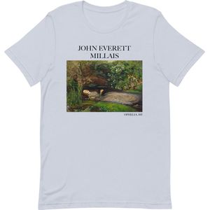 John Everett Millais 'Ophelia' (""Ophelia"") Beroemd Schilderij T-Shirt | Unisex Klassiek Kunst T-shirt | Licht Blauw | XS