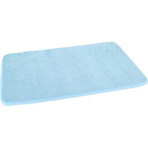 Blauwe sneldrogende badmat 40 x 60 cm rechthoekig - Sneldrogende badkamermat - Badmatten - Badkamerkleedje