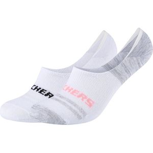 Skechers 2PPK Mesh Ventilation Footies Socks SK44008-1001, Unisex, Wit, Sokken, maat: 35-38