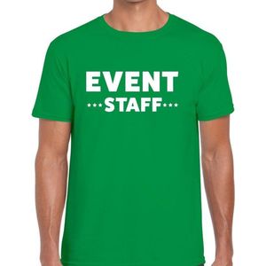 Event staff tekst t-shirt groen heren - evenementen crew / personeel shirt XXL