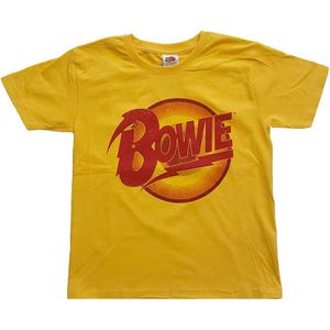 David Bowie - Diamond Dogs Logo Kinder T-shirt - Kids tm 10 jaar - Geel