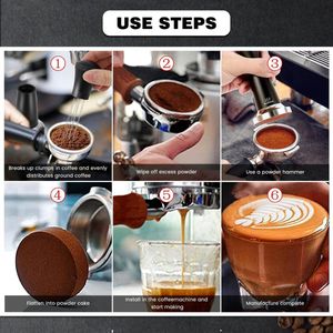 Koffie Tamper Wdt Tool, 2-in-1 upgrade espresso tamper 51 mm aluminium Tool met standaard 7 x 0,3 mm 304 roestvrij staal, professioneel gereedschap espresso verdelingsgereedschapset voor