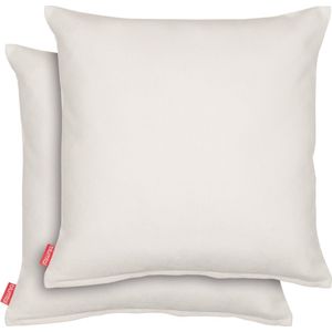 Blumtal Chenille Kussenslopen - Set van 2 - Zacht en met Blinde Rits - Kussenhoes 45 x 45, Off White