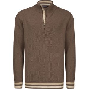 Felix Hardy Trui Met Halve Rits - Sweater - Schipperstrui Met Rits - 100% Katoen Heren Bruin - Xl