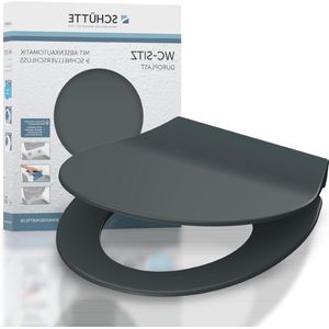 Toiletzitting met automatisch mechanisme - Snelle sluiting - Slanke wc-bril grijs antraciet