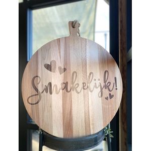 Creaties van Hier - Serveerplank - Smakelijk eten - Hout - 30 cm