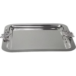 Dienblad 47x47x3cm Aligator handvat zilver