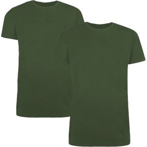 Comfortabel & Zijdezacht Bamboo Basics Ruben - Bamboe T-shirts (Multipack 2 stuks) Heren Ronde Hals - Korte Mouwen - Army - L