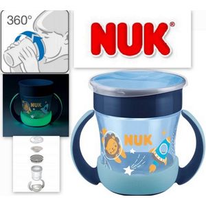 NUK | Mini Magic Cup Night | drinkbeker | 360° | 6+ m | oplichtend in het donker | 160 ml | blauw 6+ m