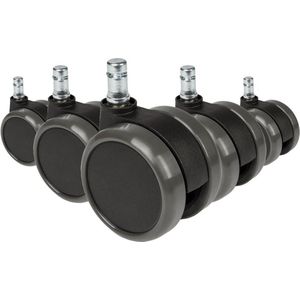 Wielen voor harde vloeren 11 mm/65 mm - 5x Bureaustoelwielen - 5-pack Chair Casters(tyres)