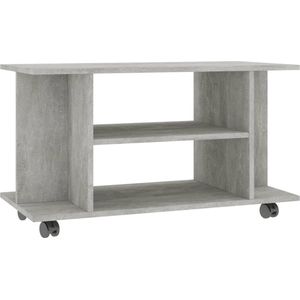 vidaXL - Tv-meubel - met - wieltjes - 80x40x45 - cm - bewerkt - hout - betongrijs