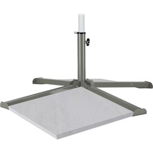 Parasolvoet voor tegels van 40x40 cm - Inklapbare kruisvoet grijs - Geschikt voor parasolstokken van 25-35 mm parasolvoet