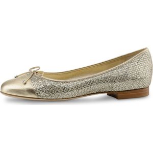 Goudkleurige dames Ballerina's met strik - Werner Kern Sole - Chique dames ballerina’s - Luxe ballerina’s - Ballerinas met exclusieve uitstraling - Hakje van 1,5 cm - Flexibele leren buitenzool - Werner Kern Ballerinas - Goudkleurig - 40.5