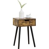 Bijzettafel nachtkastje met lade 60x40x29,5 cm houtkleurig