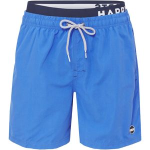 Happy Shorts Heren Zwemshort Dubbele Waistband Effen Blauw - Maat XL