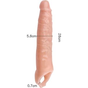 28cm Long Penis Extension Sleeve Blank penis verlenger penis verdikker voor mannen