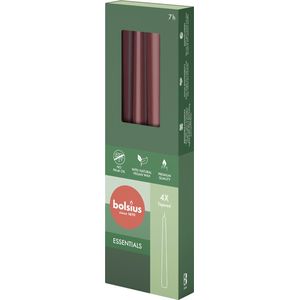 Bolsius - Gotische kaarsen - 245/24 - 4 stuks per verpakking - Velvet Red