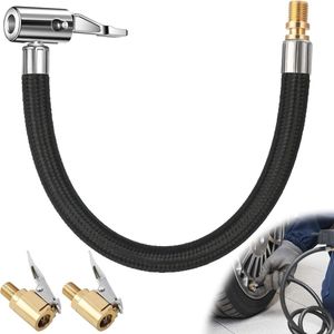 Luchtslang voor bandenpomp, 24 cm verlenging met 8 mm autoventiel adapters voor auto, fiets en motor