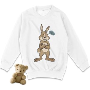 AWDis - Jongens en Meisjes Sweater Trui - Konijn - Wit - Maat 116 (S)