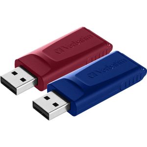 Verbatim Slider USB-stick 32 GB Rood, Blauw 49327 USB 2.0