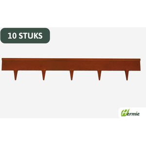 Famiflora cortenstaal borderrand 1m PREMIUM - 10 stuks - H16 cm - 1.2 mm dikte - handig schuifsysteem - inclusief grondpennen & met afgeronde bovenkant - 10 koppelbare borderranden (10 meter) - Flexibele afboording met roestkleurige uitstraling
