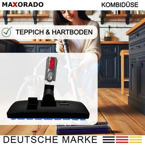 Maxorado Combimondstuk geschikt voor Hompany, SmartVac, 11, V15A - vloerzuigmond voor uw accu stofzuiger – borstel
