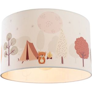 Olucia Forest Life - Kinderkamer plafondlamp - Bruin/Wit - E27