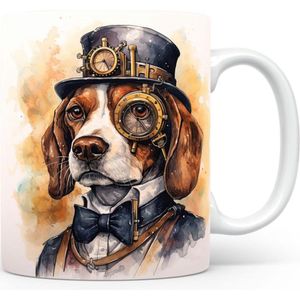 Mok met Beagle Beker voor koffie of tas voor thee, cadeau voor dierenliefhebbers, moeder, vader, collega, vriend, vriendin, kantoor