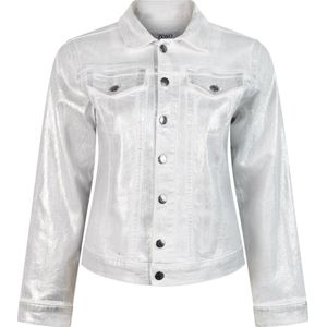 Zoso Jas Wendy Coated Jeans Jacket 242 0016 White Dames Maat - L