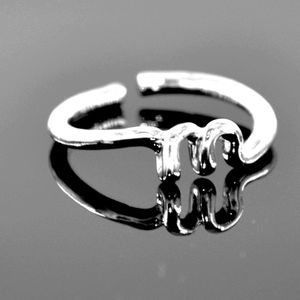 Gading® Dames Ring met letter ""M""- vrouwen zilverkleurig letter Ringen- Vriendschapsring - Relatie Ringen
