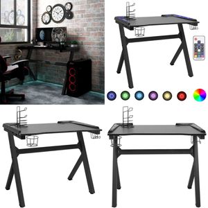 vidaXL Gamingbureau met Y-vormige poten LED 110x60x75 cm zwart - Led-gamingbureau - Led-gamingbureaus - Gamingbureau - Gamingbureaus