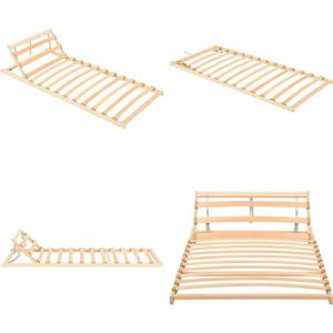 vidaXL Lattenbodem met 13 latten en verstelbaar hoofdeinde 90x200 cm - Bedbodem - Bedbodems - Lattenbodem - Lattenbodems