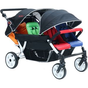 Familidoo 6 Zitplaatsen kinderwagen 2 Plaatsen Geschikt voor 2 newborn baby's MIX