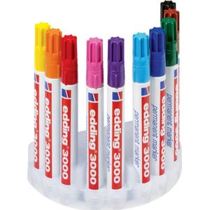 edding 3000 permanent marker special assorti kleuren - ronde punt - 1,5-3 mm - doos van 10 stuks