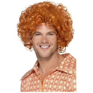 Smiffys - Curly Afro Pruik - Oranje