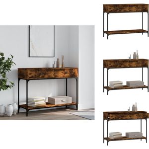 vidaXL Wandtafel - Wandtafels - Banktafel - Haltafel - Wandtafel 100x34,5x75 cm bewerkt hout gerookt eikenkleurig