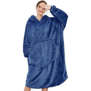 Hoodie deken dames oversized sweatshirt deken unisex sherpa hoody, pullover deken warme capuchon pullover deken pyjama voor volwassenen jongeren oversized hoodie sweatshirt - multi, marineblauw
