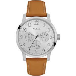 Guess - W0974G1 - Mannen - Horloge - Leer - Bruin - Ø 44 mm