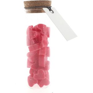 Label 72 | Touch of soap gastenzeepjes | hartjes zeep | Glazen Tube met rode hartjes zeepjes