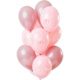 Folat - Ballonnen Elegant Lush Blush 40 jaar 30 cm - 12 stuks