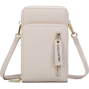 Gallantry - Crossbody - telefoontasje - portemonnee - Mobiele Telefoon - Smartphone - Beige