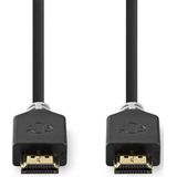 Nedis High Speed ​​HDMI-Kabel met Ethernet - HDMI Connector - HDMI Connector - 4K@60Hz - ARC - 18 Gbps - 0.50 m - Rond - PVC - Antraciet - Window Box