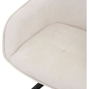 ML-Design eetkamerstoelen draaibaar set van 4, textiel geweven stof, crème, woonkamerstoel met armleuning/rugleuning, 360° draaibare stoel, gestoffeerde stoel met metalen poten, ergonomische fauteuil, keukenstoel, loungestoel