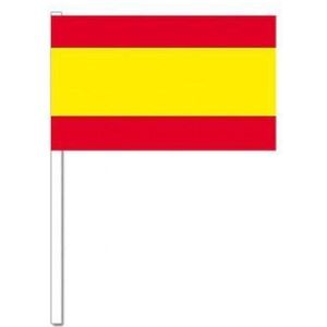100x Spaanse zwaaivlaggetjes 12 x 24 cm